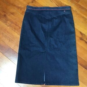 VTG 2002 Tommy Hilfiger Dark Blue Pencil Skirt Y2K Classic Capsule Reto